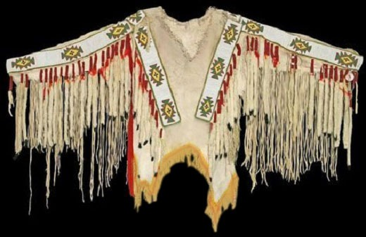 Beige Buckskin Native American Style Handmade Powwow Beaded War Shirt PWS3147