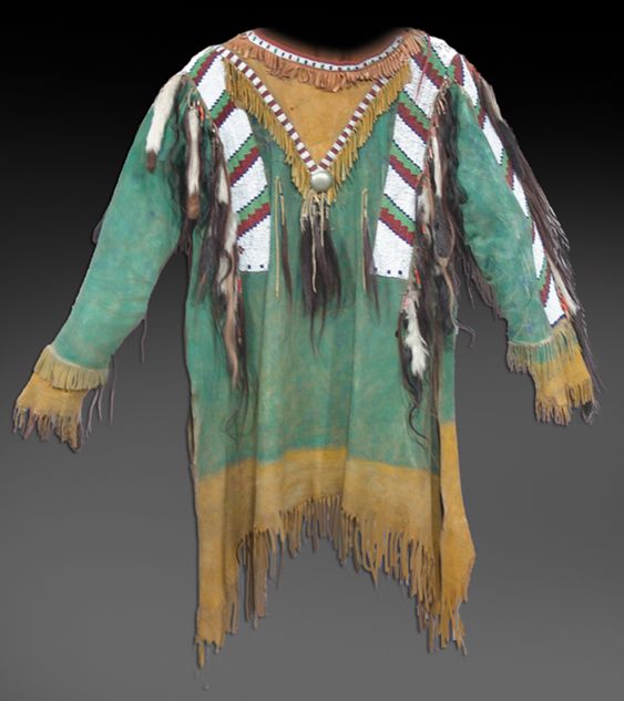 Buckskin Native American Style Handmade Powwow Beaded War Shirt PWS3152
