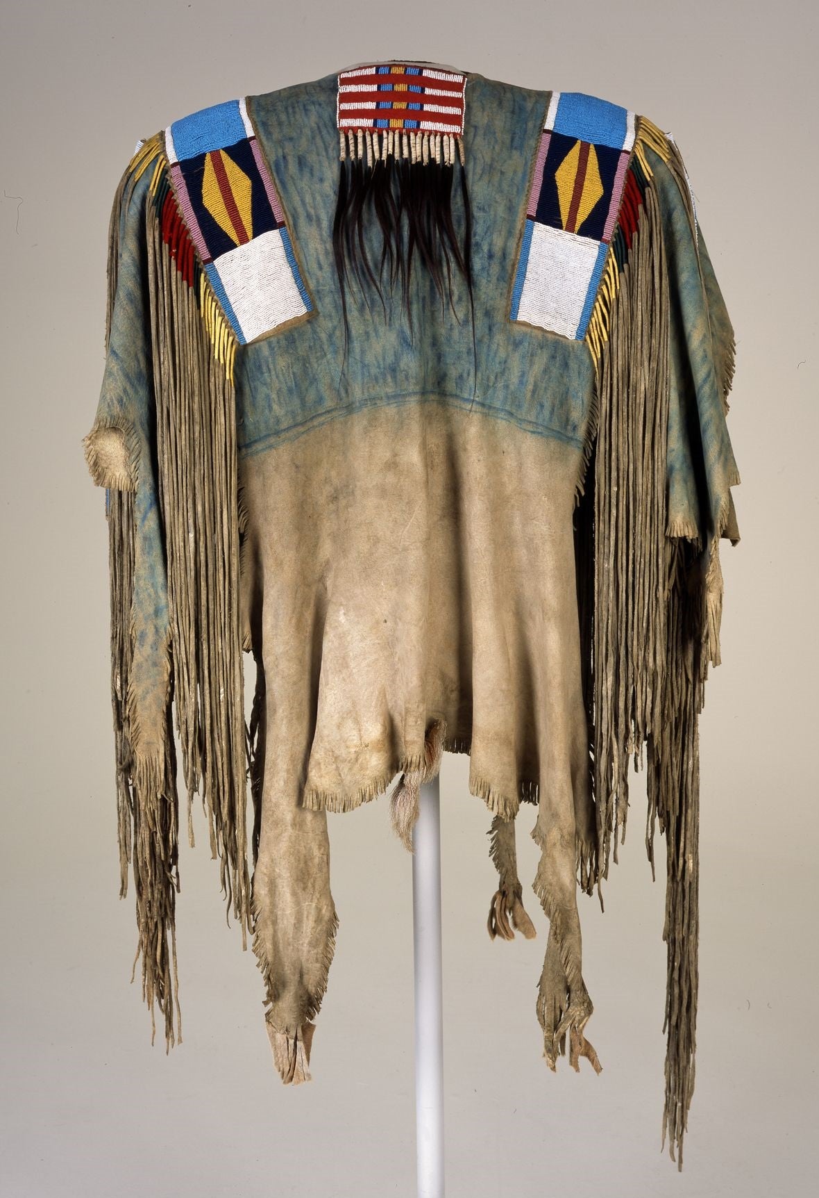Buckskin Native American Style Handmade Powwow Beaded War Shirt PWS3159
