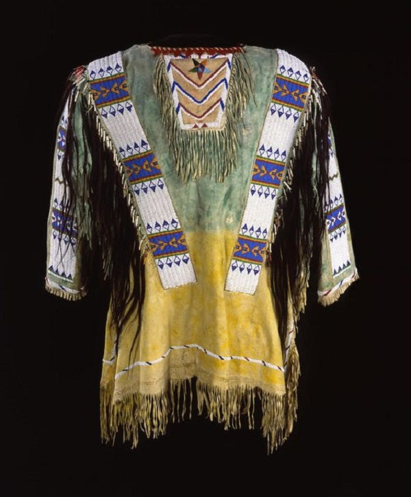 Buckskin Native American Style Handmade Powwow Beaded War Shirt PWS3164