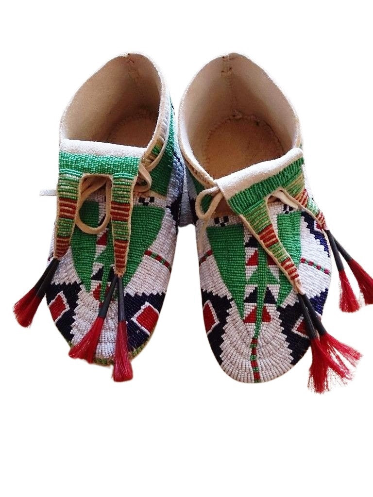 Native American Style Handmade Beaded Powwow Dance Moccasin PMC641