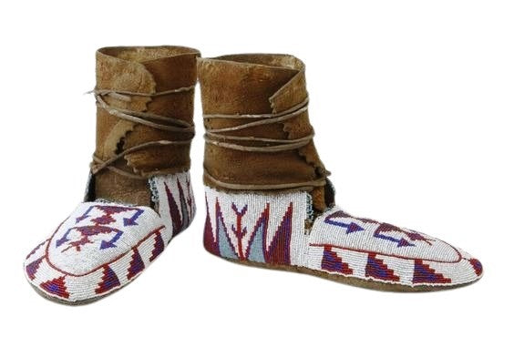 Native American Style Handmade Beaded Powwow Dance Moccasin PMC642