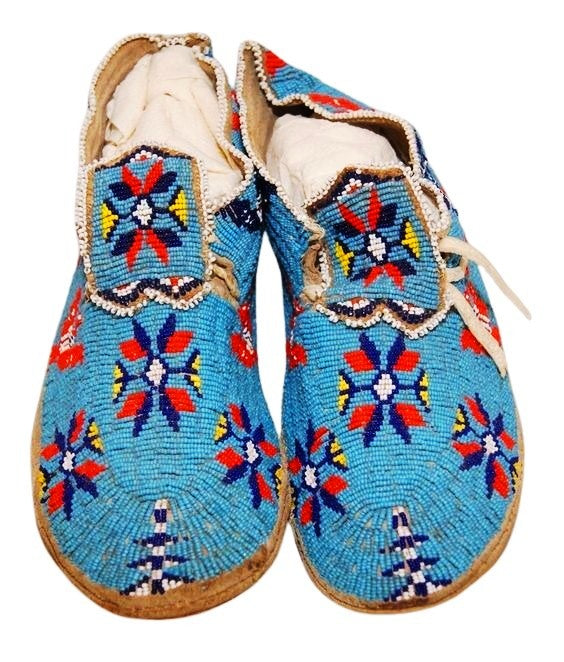 Native American Style Handmade Beaded Powwow Dance Moccasin PMC762