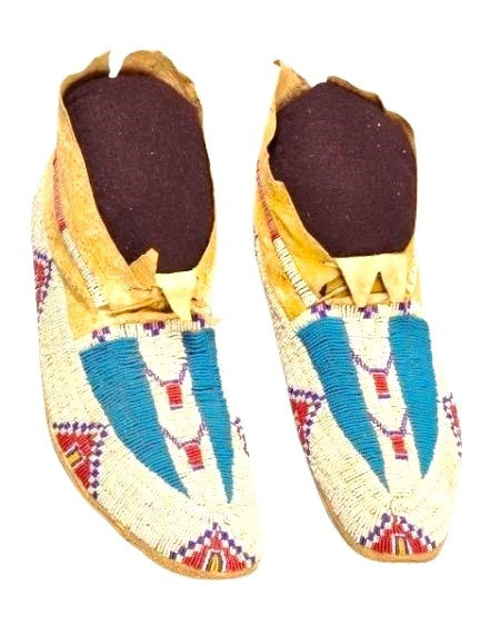 Native American Style Handmade Beaded Powwow Dance Moccasin PMC764
