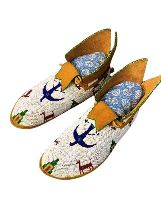 Native American Style Handmade Beaded Powwow Dance Moccasin PMC765