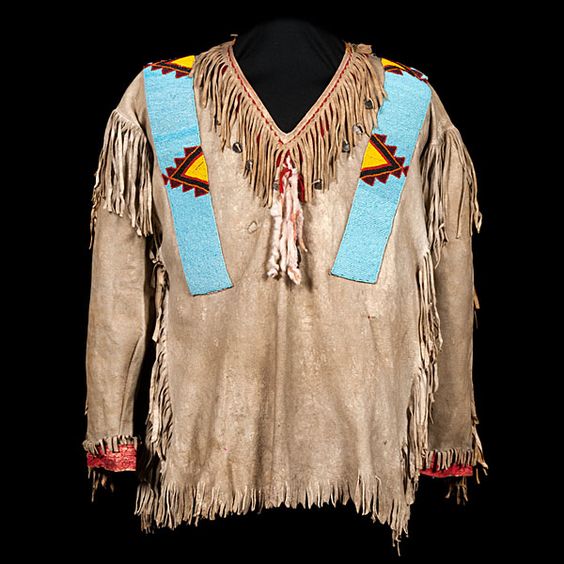 Beige Buckskin Native American Style Handmade Powwow Beaded War Shirt PWS1135