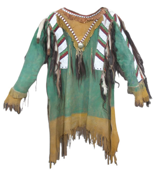 Native American Style Handmade Powwow Beaded War Shirt PWS3152