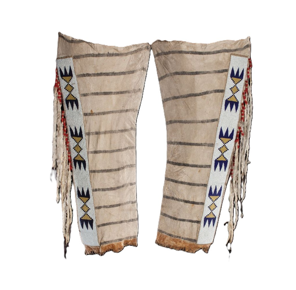 Powwow Regalia Suede Leather Hand Beaded Chaps / Leggings NCP1101