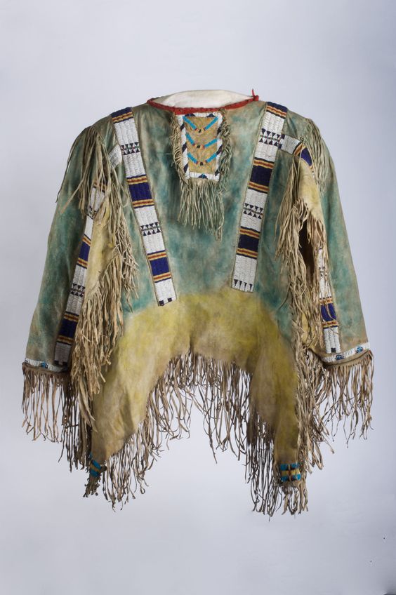 Buckskin Native American Style Handmade Powwow Beaded War Shirt PWS3136