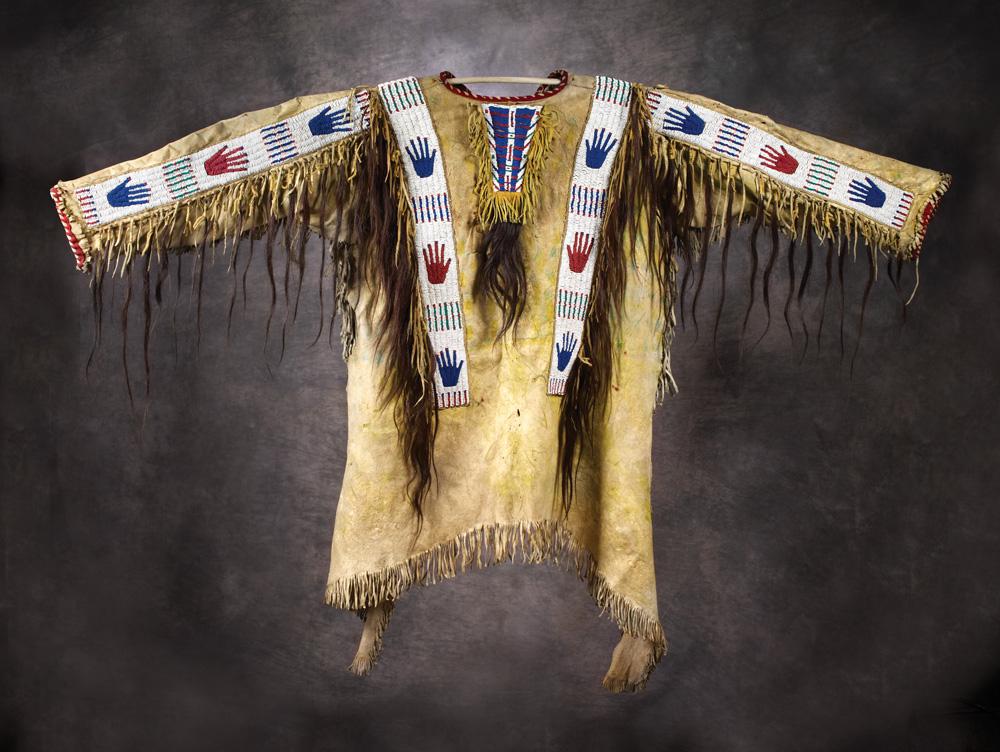 Buckskin Native American Style Handmade Powwow Beaded War Shirt PWS3148