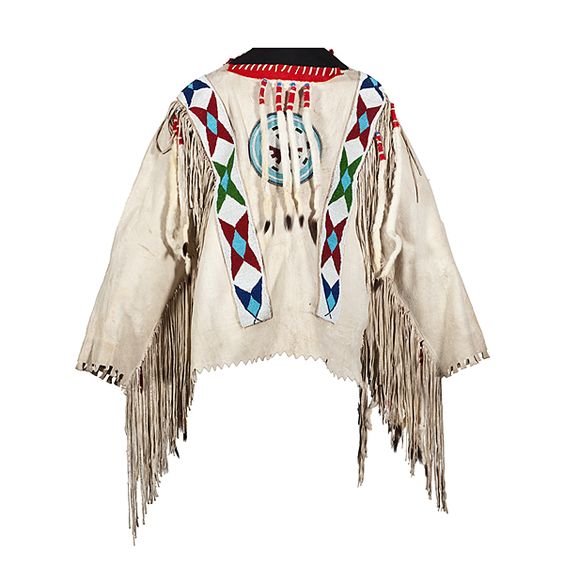 Beige Buckskin Native American Style Handmade Powwow Beaded War Shirt PWS1184