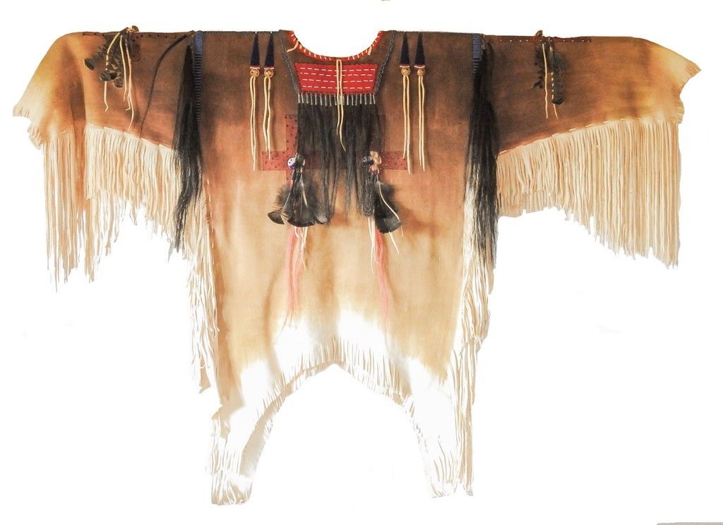 Buckskin Native American Style Handmade Powwow Beaded War Shirt PWS3026