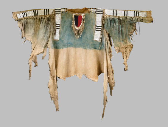 Buckskin Native American Style Handmade Powwow Beaded War Shirt PWS3301