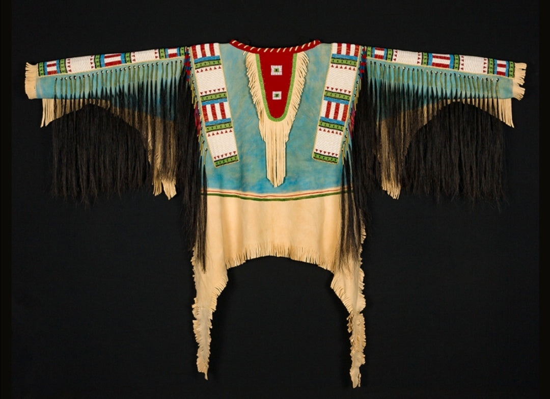 Buckskin Native American Style Handmade Powwow Beaded War Shirt PWS3819