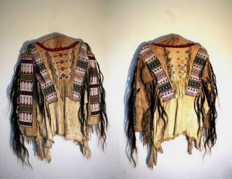 Buckskin Native American Style Handmade Powwow Beaded War Shirt PWS3833