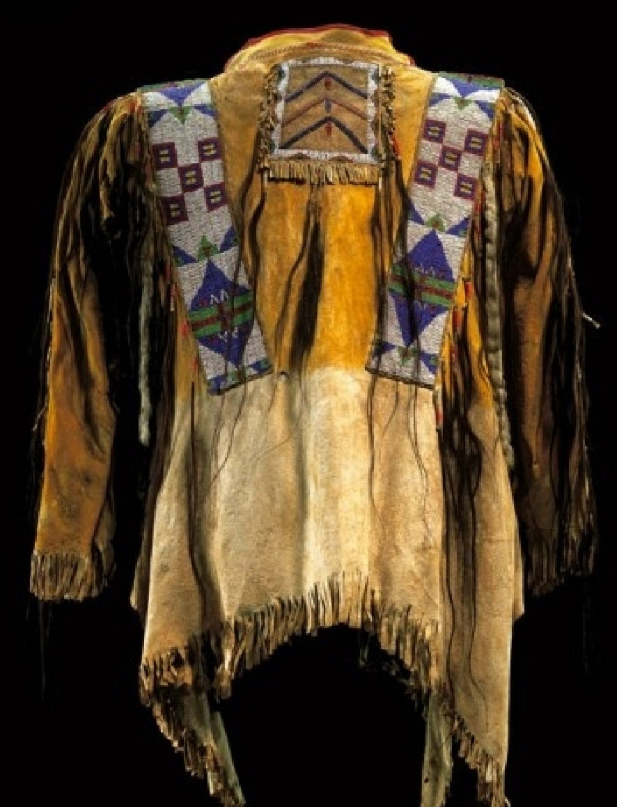 Buckskin Native American Style Handmade Powwow Beaded War Shirt PWS3837