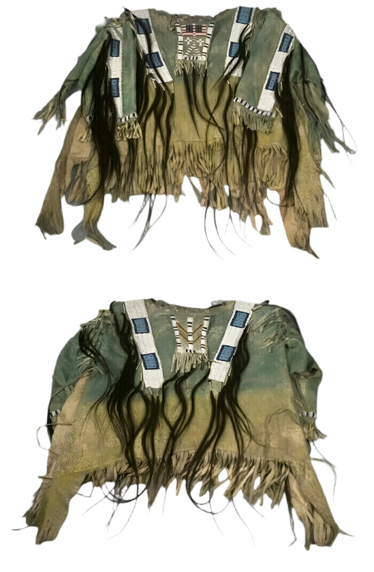 Native American Style Handmade Powwow Beaded War Shirt PWS3860