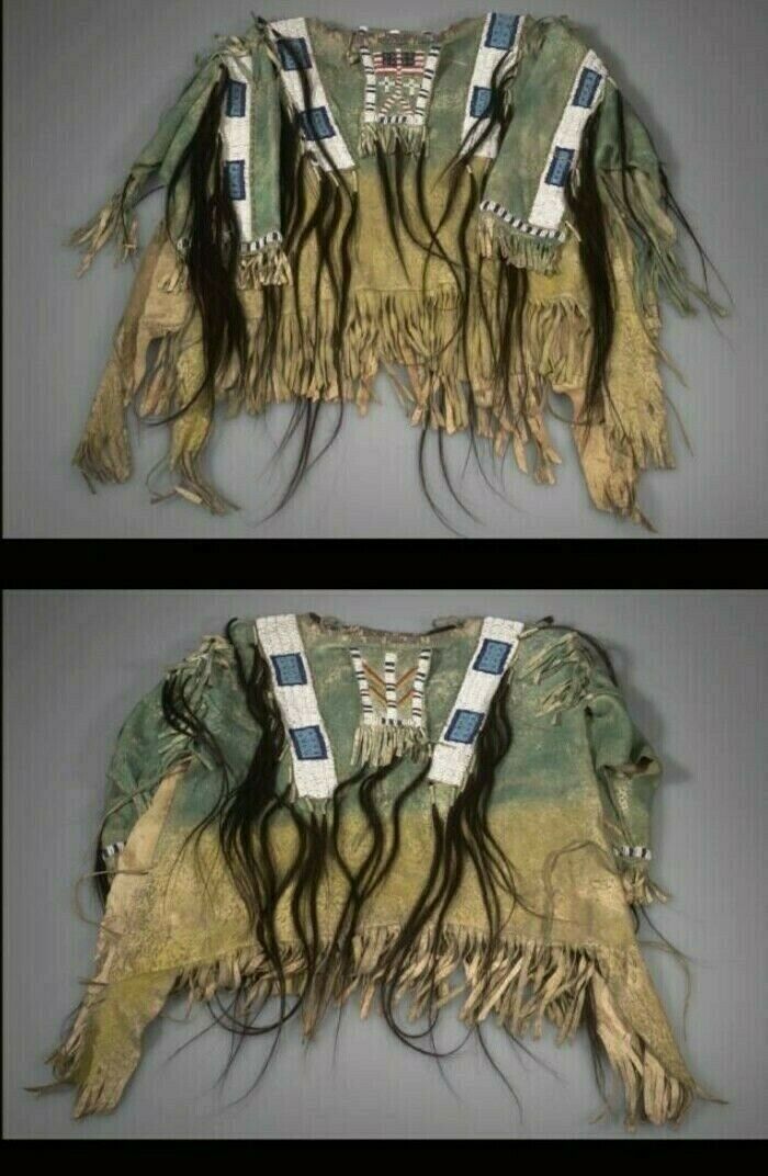 Buckskin Native American Style Handmade Powwow Beaded War Shirt PWS3860