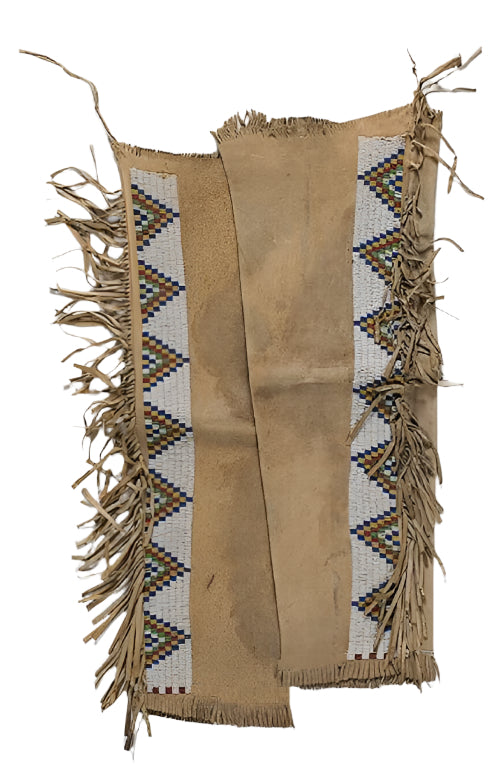 Powwow Regalia Beige Suede Leather Hand Beaded Chaps / Leggings NCP1111