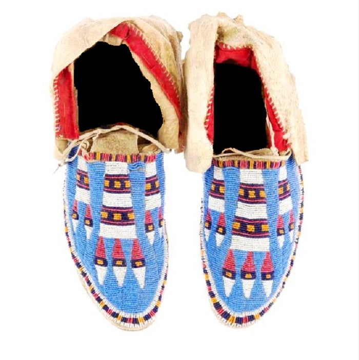 Native American Style Handmade Beaded Powwow Dance Moccasin PMC638