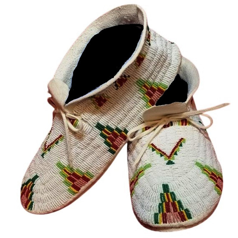 Native American Style Handmade Beaded Powwow Dance Moccasin PMC668