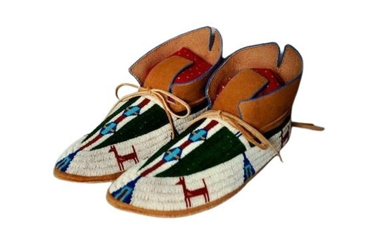 Native American Style Handmade Beaded Powwow Dance Moccasin PMC669
