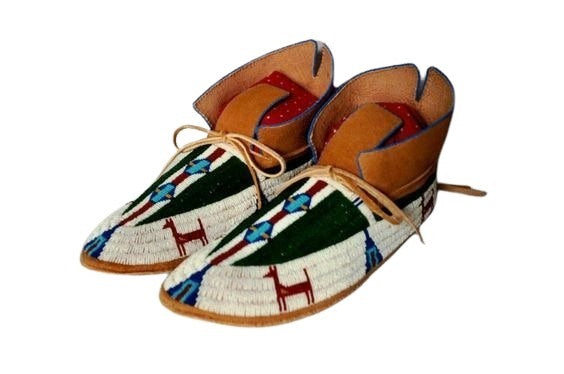 Native American Style Handmade Beaded Powwow Dance Moccasin PMC669