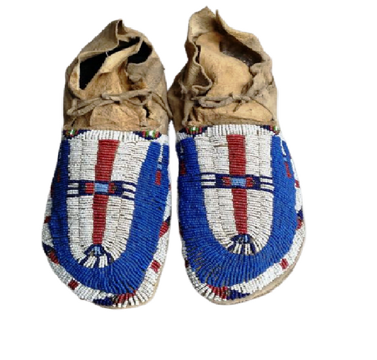 Native American Style Handmade Beaded Powwow Dance Moccasin PMC672