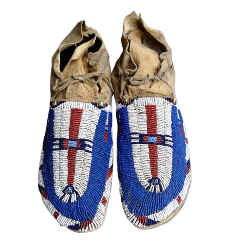 Native American Style Handmade Beaded Powwow Dance Moccasin PMC673