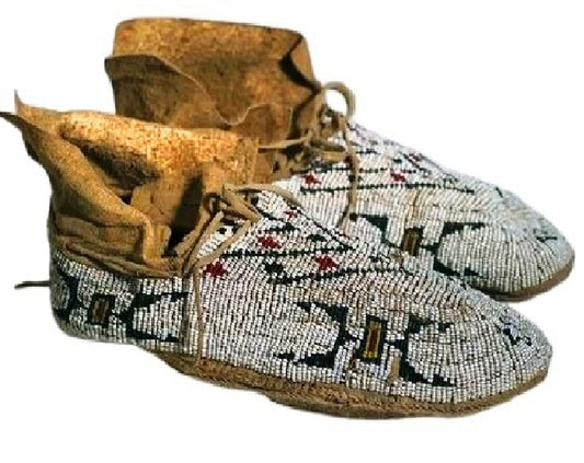 Native American Style Handmade Beaded Powwow Dance Moccasin PMC675