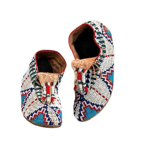 Native American Style Handmade Beaded Powwow Dance Moccasin PMC693