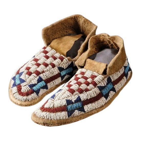 Native American Style Handmade Beaded Powwow Dance Moccasin PMC694
