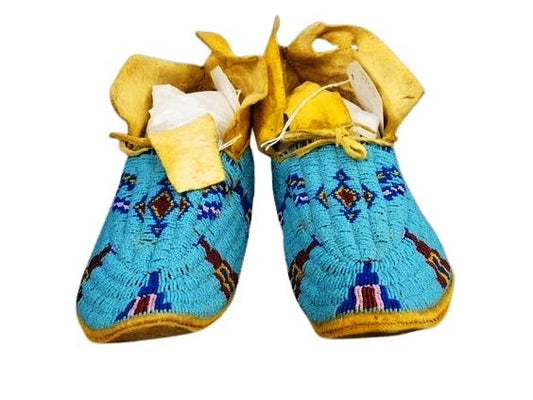 Native American Style Handmade Beaded Powwow Dance Moccasin PMC698