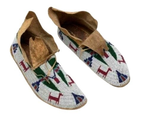 Native American Style Handmade Beaded Powwow Dance Moccasin PMC712