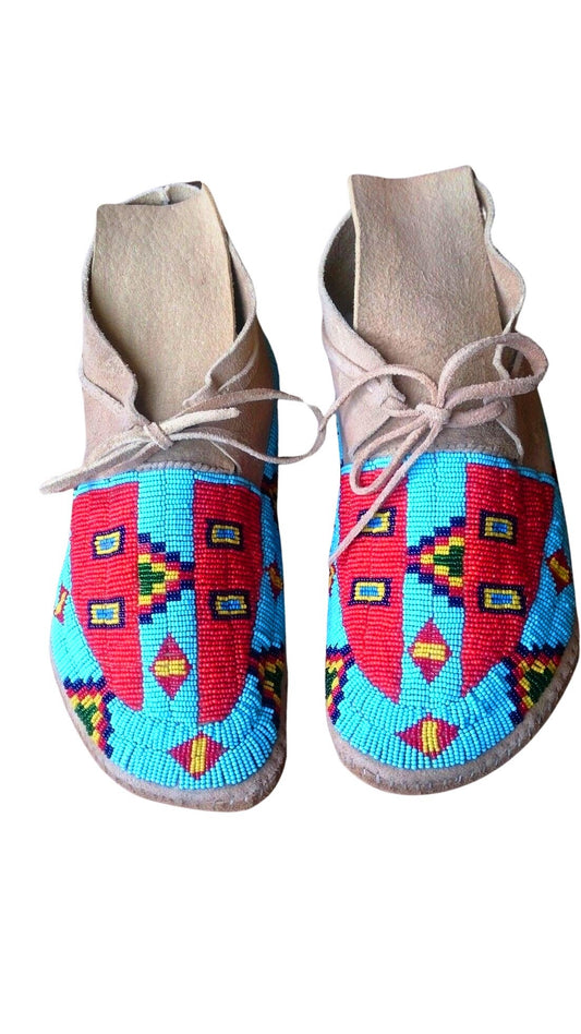 Native American Style Handmade Beaded Powwow Dance Moccasin PMC713