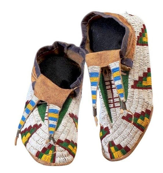 Native American Style Handmade Beaded Powwow Dance Moccasin PMC724