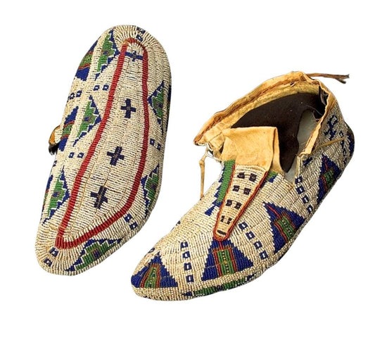 Native American Style Handmade Beaded Powwow Dance Moccasin PMC725