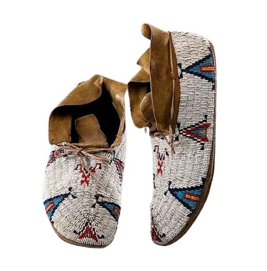 Native American Style Handmade Beaded Powwow Dance Moccasin PMC731