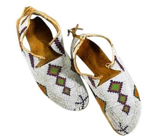 Native American Style Handmade Beaded Powwow Dance Moccasin PMC732