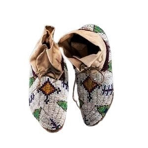 Native American Style Handmade Beaded Powwow Dance Moccasin PMC735