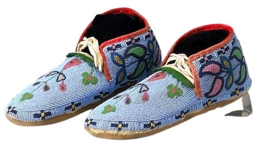 Native American Style Handmade Beaded Powwow Dance Moccasin PMC736