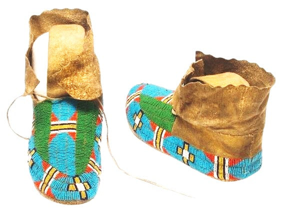 Native American Style Handmade Beaded Powwow Dance Moccasin PMC748