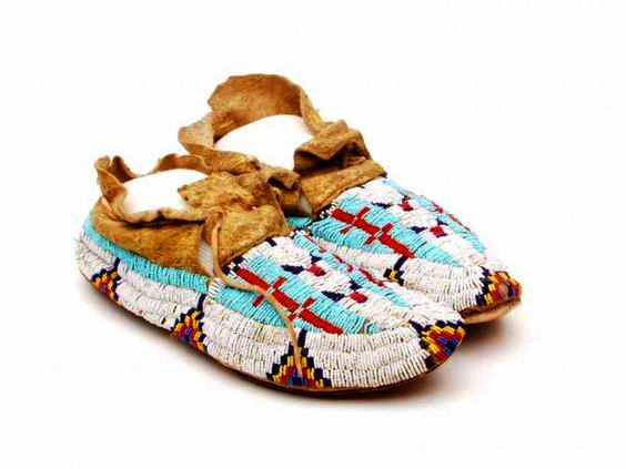 Native American Style Handmade Beaded Powwow Dance Moccasin PMC763