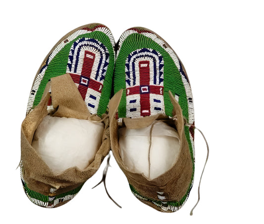 Native American Style Handmade Beaded Powwow Dance Moccasin PMC784