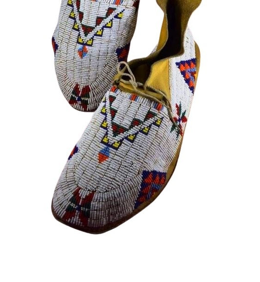 Native American Style Handmade Beaded Powwow Dance Moccasin PMC785