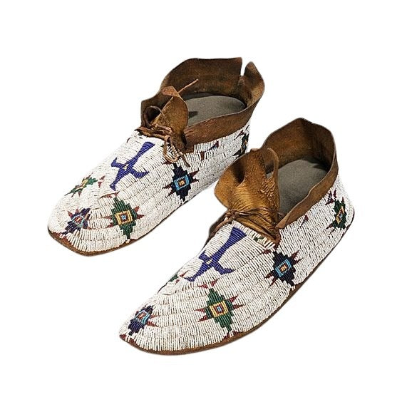 Native American Style Handmade Beaded Powwow Dance Moccasin PMC791
