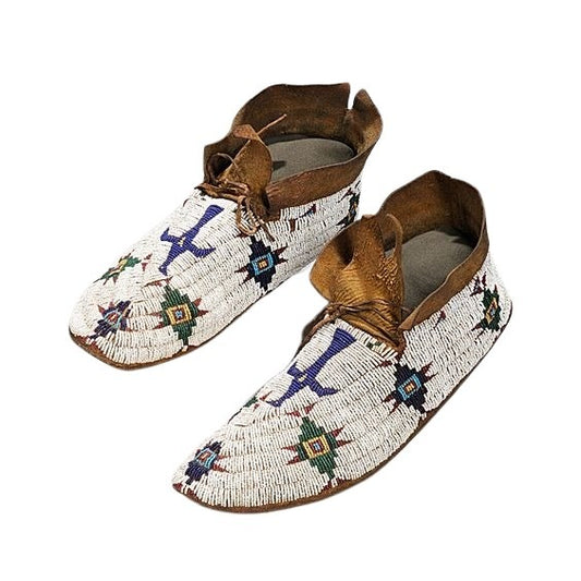 Native American Style Handmade Beaded Powwow Dance Moccasin PMC791