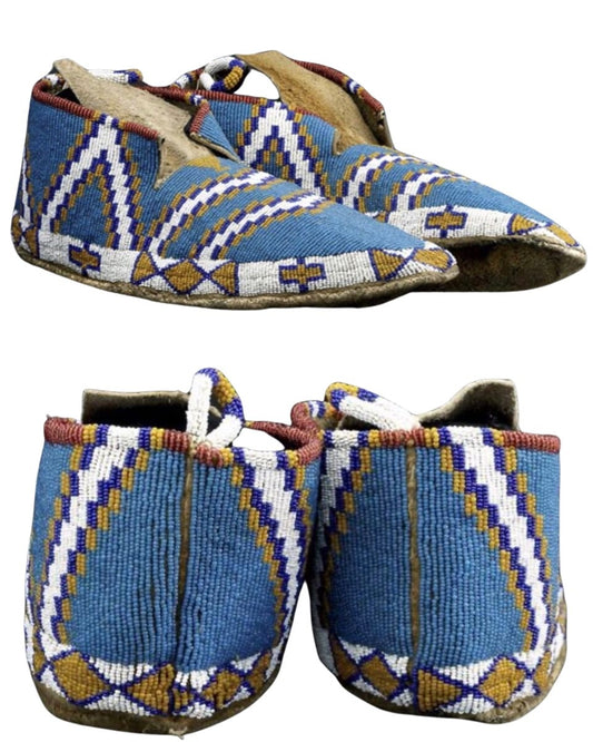 Native American Style Handmade Beaded Powwow Dance Moccasin PMC792