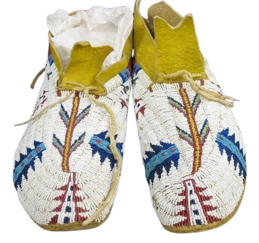 Native American Style Handmade Beaded Powwow Dance Moccasin PMC794