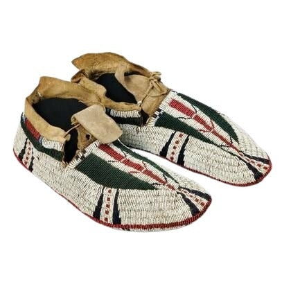 Native American Style Handmade Beaded Powwow Dance Moccasin PMC795